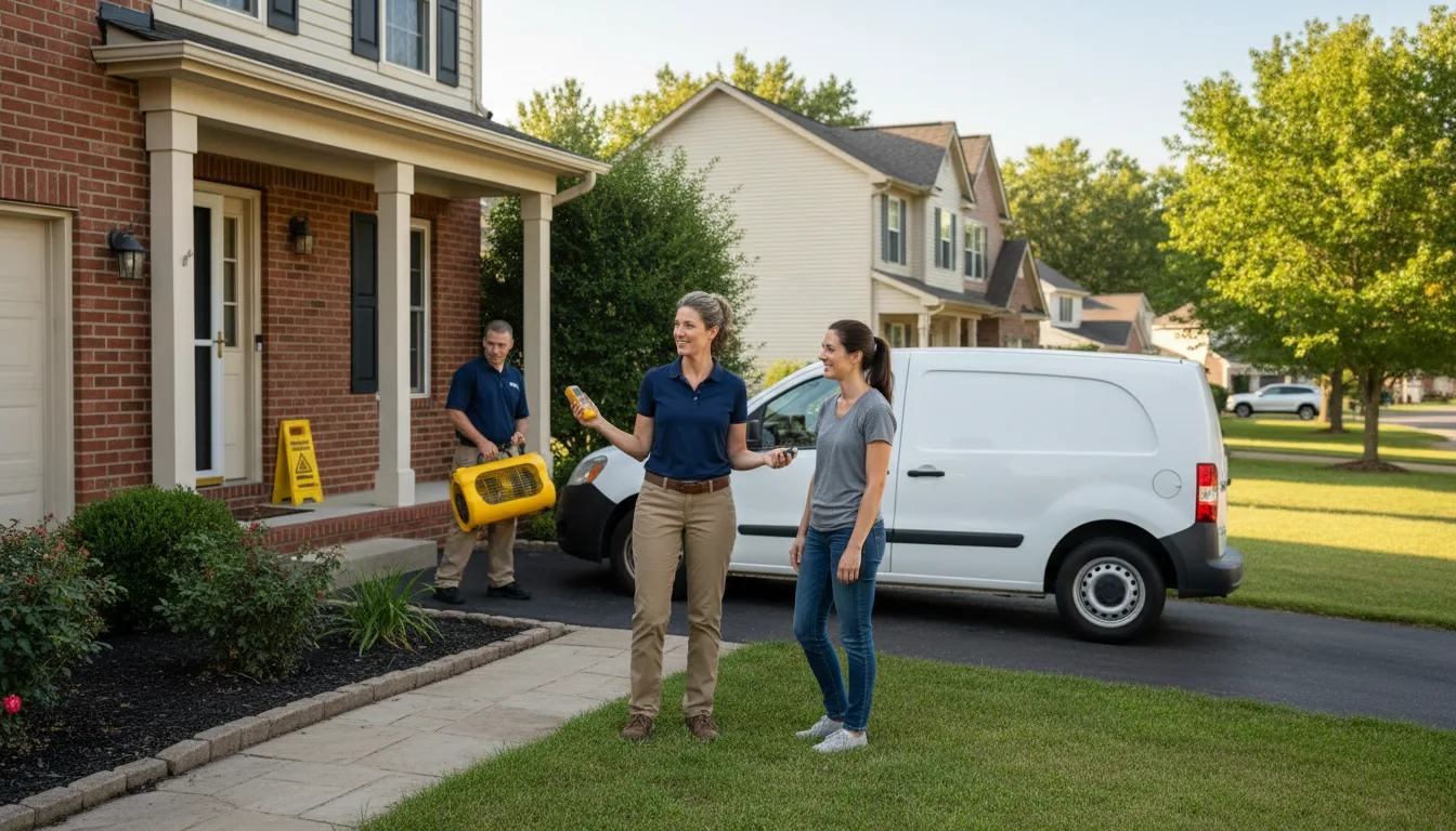 Residential water damage restoration in Matherville, IL